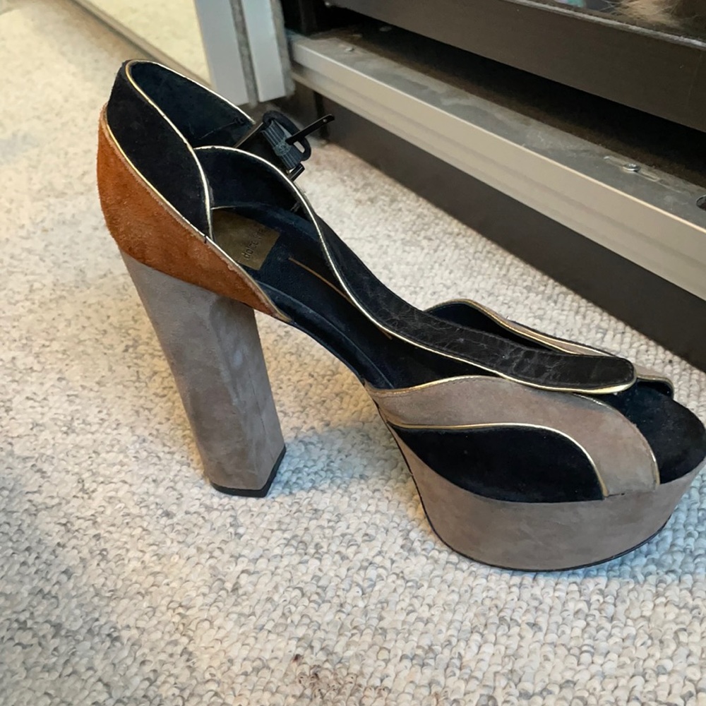 Multi colored suede Dolce Vita platform heels